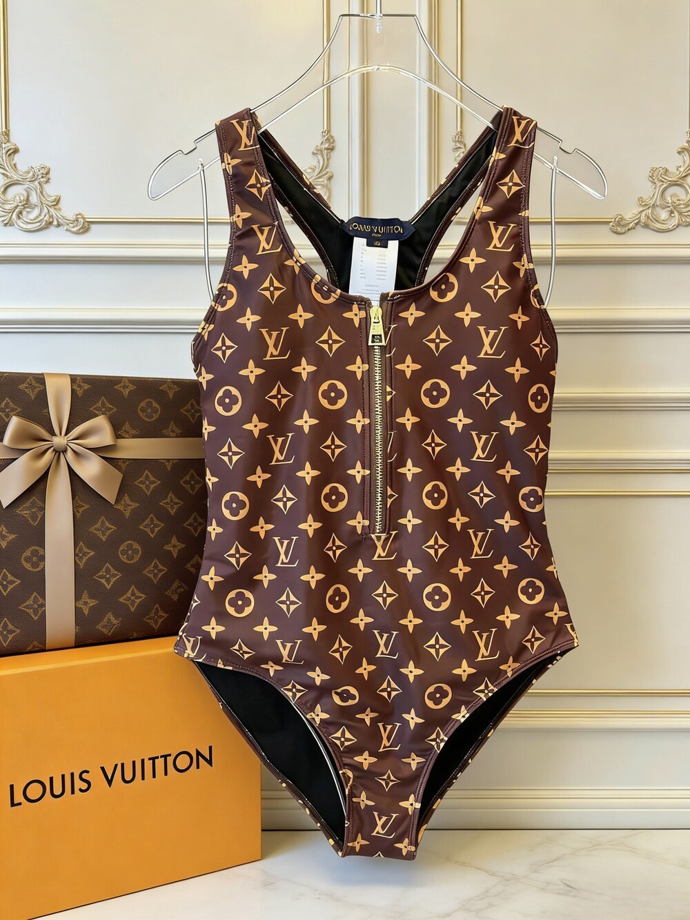 Louis Vuitton Monogram Zip Up Swimsuit